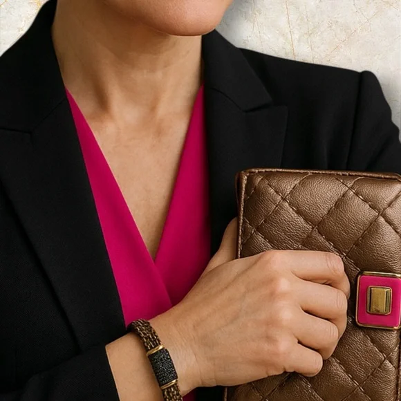 Milor Italy Vintage Gold and Black Bracelet - Picture 2 of 7